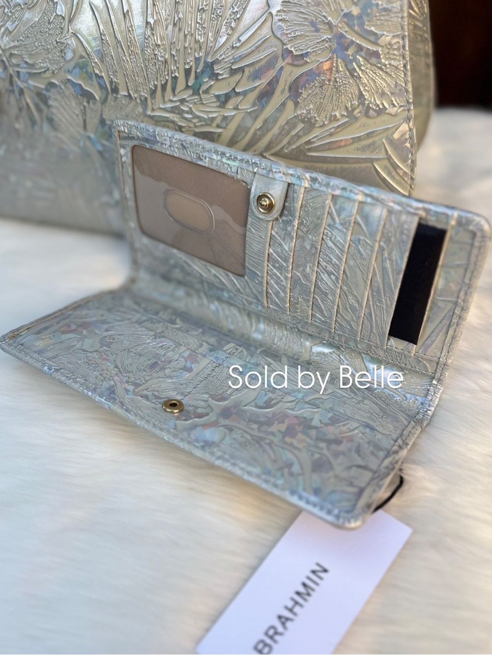 NWT Brahmin Rosetta Silver Serenade Ady Wallet SET - Picture 3 of 5